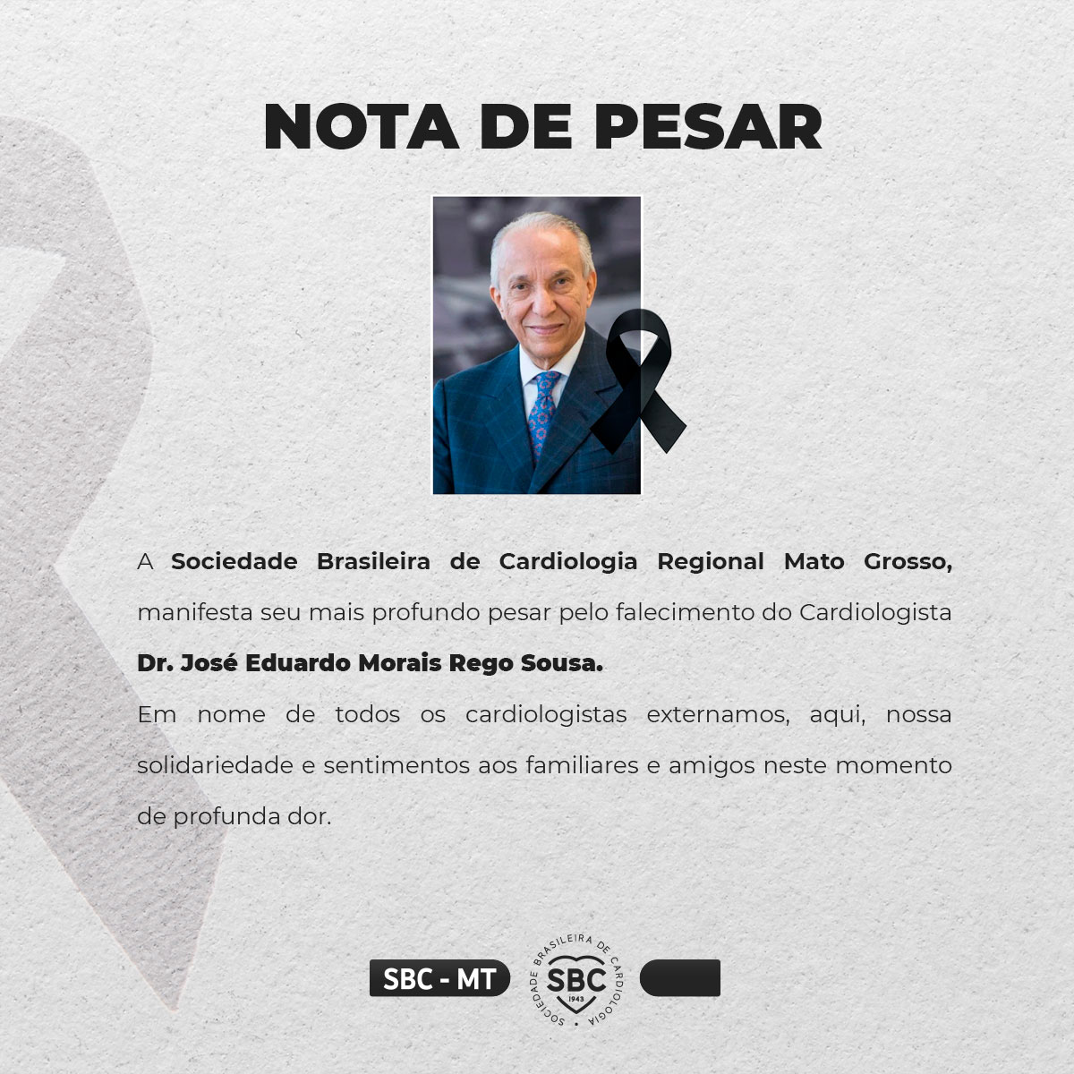 NOTA DE PESAR - Professor Polybio Serra e Silva - Fundação Portuguesa Cardiologia